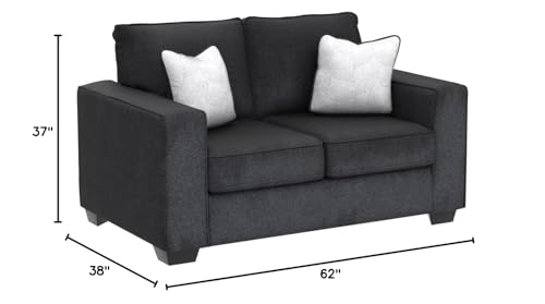 Signature Design by Ashley Altari Modern Loveseat with 2 Accent Pillows, Dark Gray Signature Design by Ashley