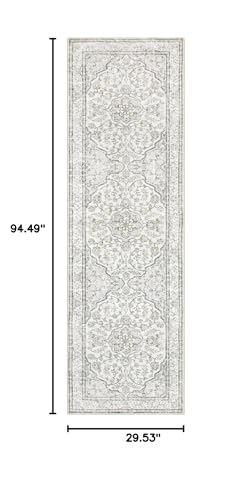 Lahome Oriental Washable Hallway Runner Rug,2.5x8 Boho Rug Runners for Hallways Non Slip,Runner Rug for Entryway Indoor,Traditional Thin Carpet Runner for Kitchen Laundry Bathroom,(8ft,Beige) Lahome