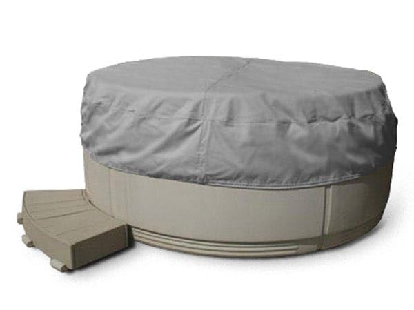 Covermates Round Hot Tub Cover - Heavy-Duty Polyester, Weather Resistant, Drawcord Hem, Outdoor Living Covers, 80DIAMETER x 14H, Ripstop Grey Covermates