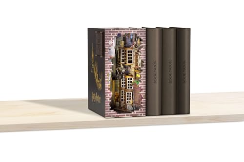 Revell Book Nook Kit Harry Potter - Diagon Alley Miniature DIY Kit 9" Booknook 3D Wooden Puzzle with LED Light Bookshelf Décor Gift for Adults Women Men