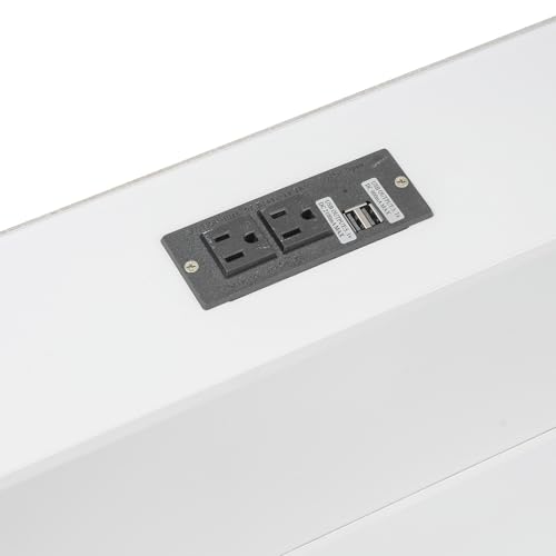 Merax Queen Over Queen Bunk Bed with Storage Cabinets and USB Ports, White Merax