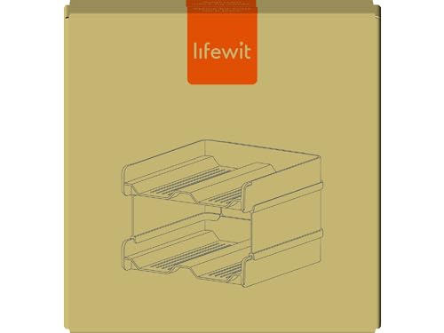 Lifewit Plastic Stackable Wine Rack for Refrigerator, Cabinet, Countertop,Wine Bottle Holder, Water Bottle Organizer for Fridge, Pantry, Hold 4 Bottles Lifewit