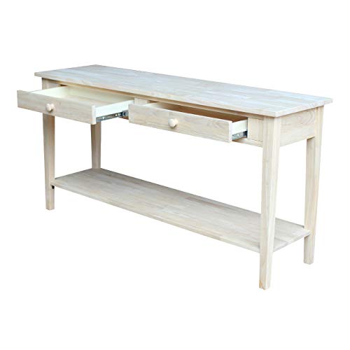 IC International Concepts Spencer Server Extended Length Console Table, Versatile Design for Dining Room, Hallway, or Entryway - Unfinished IC INTERNATIONAL CONCEPTS
