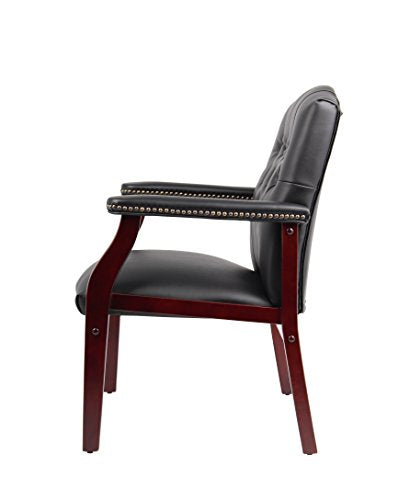 Boss Office Products Ivy League Executive Guest Chair, Vinyl, Black Boss Office Products