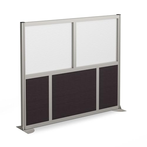 NBF Office Partition, Cubicle Wall Divider, Modern Room Separator, Free Standing Privacy Panel, 52" H x 60" W, Indoor, Espresso nbf signature series