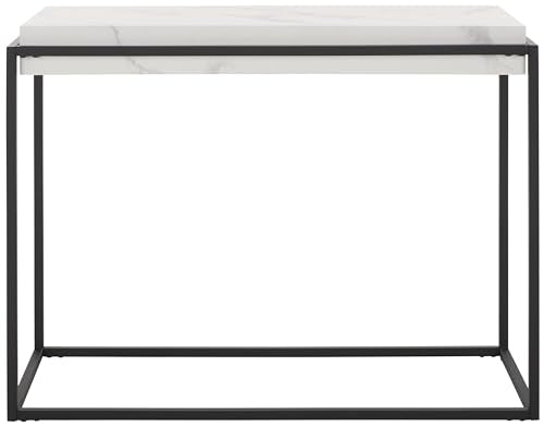 SAFAVIEH Home Collection Edgefield White Marble/Black Console Table SAFAVIEH
