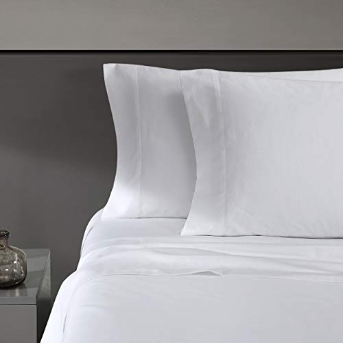 Vera Wang - Queen Size Sheet Set, Soft & Smooth Sateen Cotton Blend Bedding, Deep Pocket, 800 Thread Count, Bed Sheets with Fitted Sheet & Matching Pillowcases (White) Vera Wang