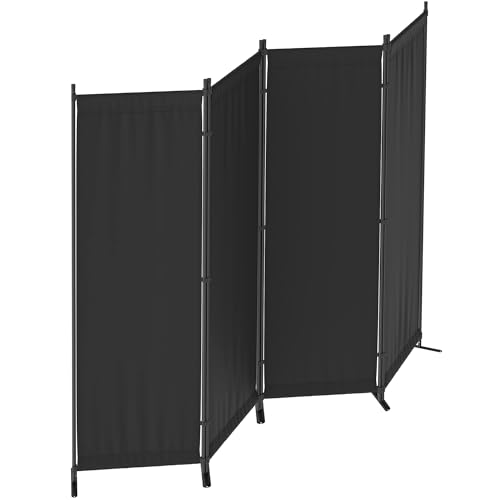 Morngardo 6FT Room Divider Portable, Folding Privacy Screens, 4 Panel Room Partitions, 88" Foldable Wall Dividers, Separating for Home Office Bedroom Dorm Decor (Black) Morngardo