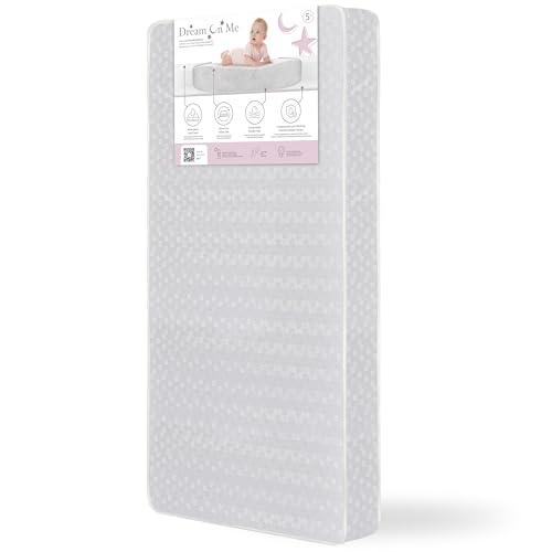 Dream On Me Honeycomb Orthopedic Firm Fiber Standard Baby Crib Mattress, Greenguard Gold and JPMA Certified, 5” Fiber Core Optimum Support, Fits Crib and Toddler Bed, Waterproof Vinyl Cover Dream On Me