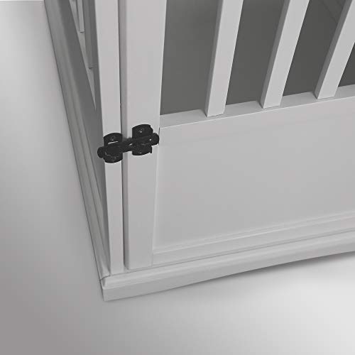 Casual Home Wooden Decorative Indoor Kennel Dog Crate End Table Night Stand Furniture with Lockable Gate for Medium Pets Up to 25 Pounds, White Casual Home