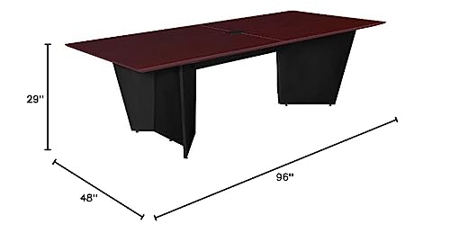 Regency Conference Room Table, 8 ft, Mahogany/Black Regency
