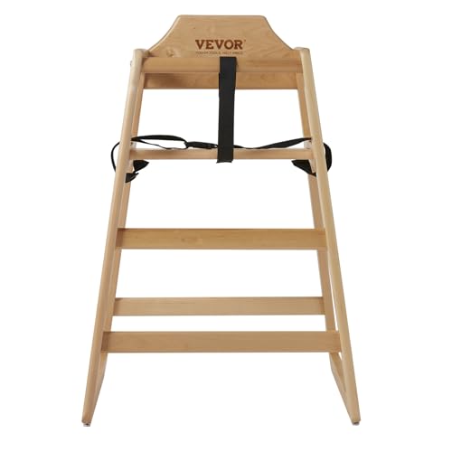 VEVOR Wooden Double Solid Wood Feeding, Eat & Grow Portable High, Easy to Clean Baby Booster Seat, Compact Toddler Chair, Natural VEVOR