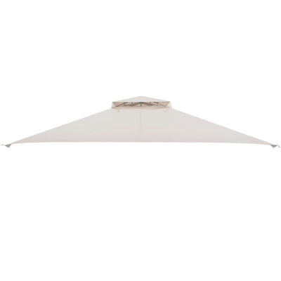 Tangkula 10x12 Ft Gazebo Replacement Canopy Top, Double Tier Canopy Replacement Roof with Air Vent and Drainage Holes, CPAI-84 Outdoor Canopy Top Cover for Garden, Backyard, Patio (Beige)