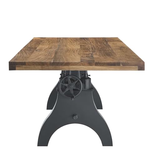 Modway 96" Adjustable Counter/Bar-Height Dining or Conference Table in Black Natural Modway