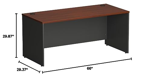 Bush Business Furniture Components Office Desk 66"W x 30"D, Hansen Cherry/Graphite Gray, Standard Delivery Bush Business Furniture