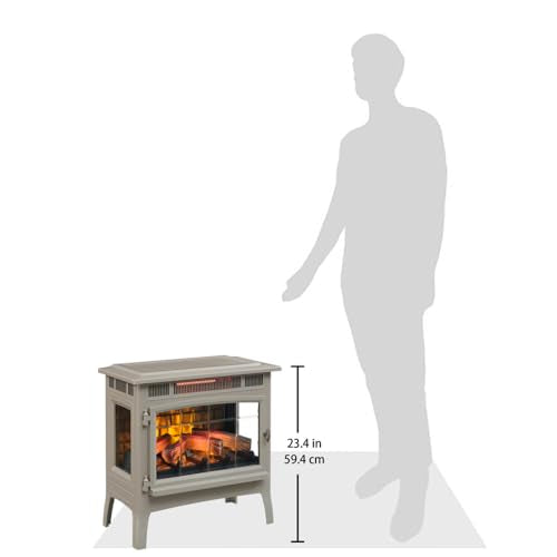 duraflame Freestanding Electric Fireplace Stove Heater with 3D Flame Effect for 1,000 Sq. Ft. Room, French Gray Duraflame