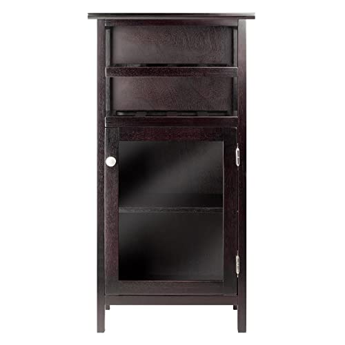 Winsome Alta Wine Cabinet, Dark Wood (92119) Winsome
