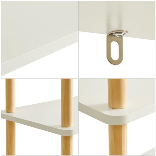 IBUYKE Modern 4-Tier White Wooden Open Bookcase - Versatile Storage & Display Unit for Home and Office IBUYKE