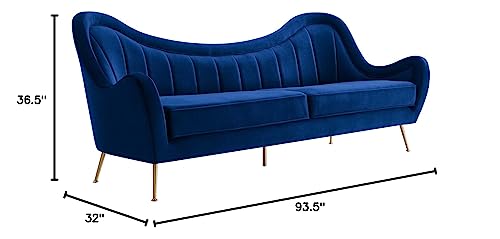 Modway EEI-5874-NAV Cheshire Channel Tufted Performance Velvet Sofa, Navy Modway