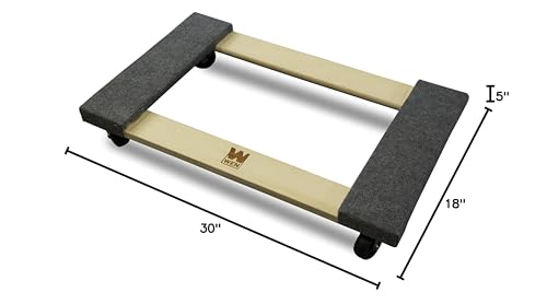 WEN 1320 lbs. Capacity 18 in. x 30 in. Hardwood Furniture Moving Dolly, Two Pack WEN