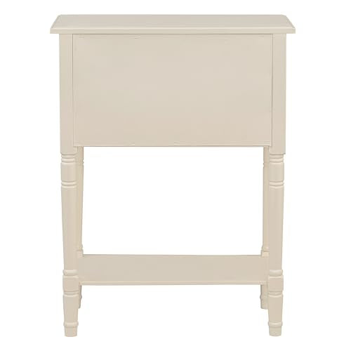 Knocbel Slim Antique Entry Console Table with 3 Drawers & Bottom Open Shelf, Solid Wood Narrow Sofa Couch Table for Entryway Hallway Living Room 23.7" W x 13" D x 31.4" H Beige Knocbel