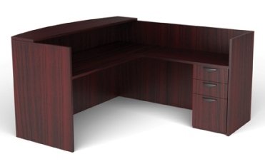 Offices To Go L Shaped Reception Desk W/Drawers W/Transaction Top 71" W X 30" D X 42" H Reception Return 42" W X 24" D X 42" H - American Espresso Offices To Go
