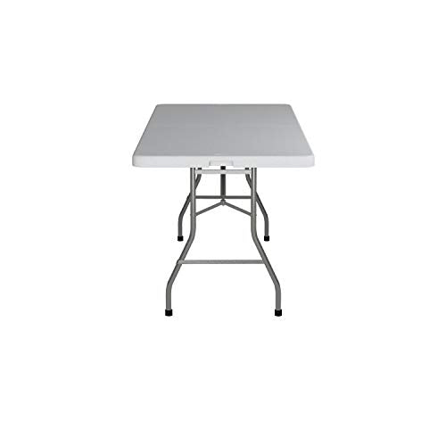 Office Star Resin Rectangle Center-Folding Portable Table for Picnics, Camping, and Tailgating, 6 Feet Office Star Products