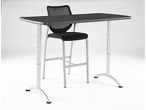 Iceberg ARC 5-Foot Rectangular Conference Table, Office Furniture, Fixed Height, 30” x 60”, Graphite Top, Silver Legs Iceberg