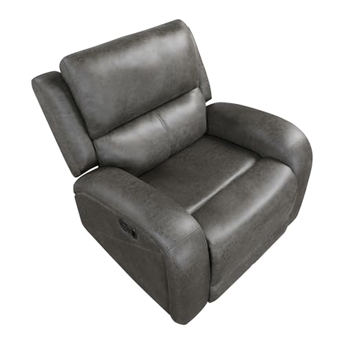 Lexicon Rocker Recliner Chair, Reclining Rocking Chair, Home Theater Reclining Seat, Manual Recliner Seat for Living Room, Nursery, Bedroom, Office, Apartment, Grey Lexicon