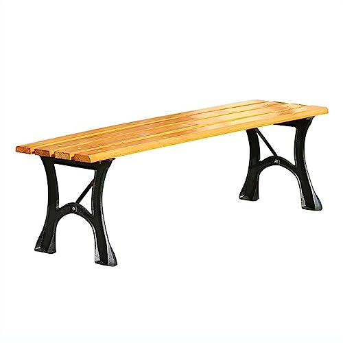 Garden Bench Outdoor Benches Weatherproof Outdoor Bench Backless, Durable Outdoor Patio Garden Bench with Cast Iron Legs, Thickened Wood Slats, Outdoor Leisure Seats for Garden, Courtyard, Backyard M JHKJDS