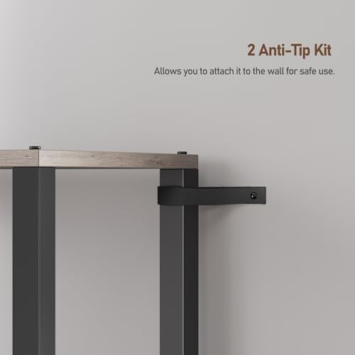 TUTOTAK 6-Tier Greige Narrow Bookcase with Door for Small Spaces TUTOTAK