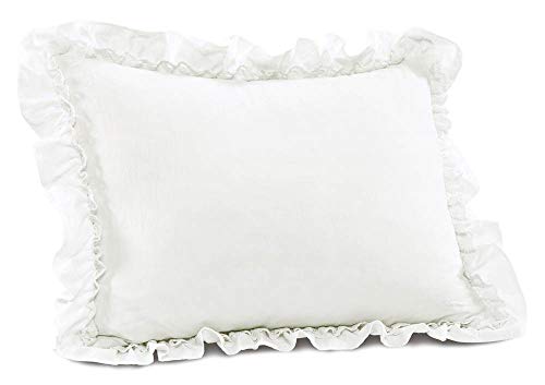 Lush Decor Ella Ruffle Lace Comforter, 2 Piece Set, Twin, Ivory - Cute Comforter - Twin Bedding Set - White Bedding - Coquette Decor - White Lace Trim - Ruffle Trim Lush Decor