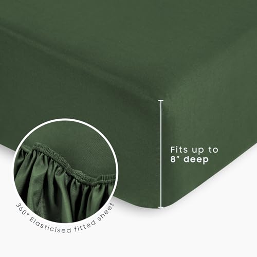 Wake In Cloud - Toddler Bedding Set for Boys Girls, 4 Pieces Soft Crib Bed Set Including Comforter, Sheets and Pillowcase, Olive Green Wake In Cloud
