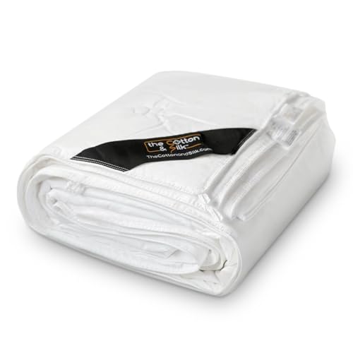 THE COTTON & SILK®️ 100% Mulberry Silk Filled Comforter for Spring/Fall/Mild Summer - Luxury, Ultra Soft, Breathable, Naturally Body-Hugging Silk Duvet Insert/Bedding Blanket - Twin Size THE COTTON & SILK