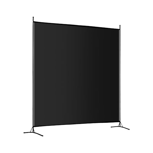 Carivia Single Large Panel Room Divider, 6 Ft Tall Privacy Screen Room Divider,Freestanding Room Partition Wall Divider,Lightweight Room Divider Screen for Home Office,69''W x 70''H, Black Carivia