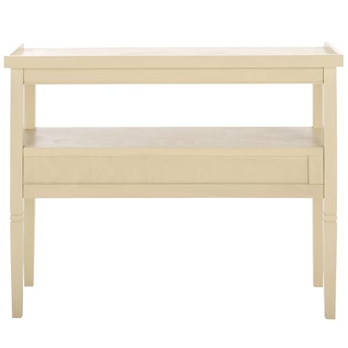 SAFAVIEH Home Collection Araminta Sand 2 Lower Drawer Console Table for Entryway, Living Room, Foyer SAFAVIEH