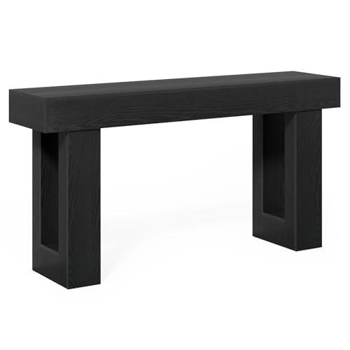 Little Tree 63-Inch Long Console Tables for Entryway, Large Sofa Table Behind Couch, Wooden Entry Foyer Hallway Table, Modern Console Sofa Tables for Living Room, Black LITTLE TREE