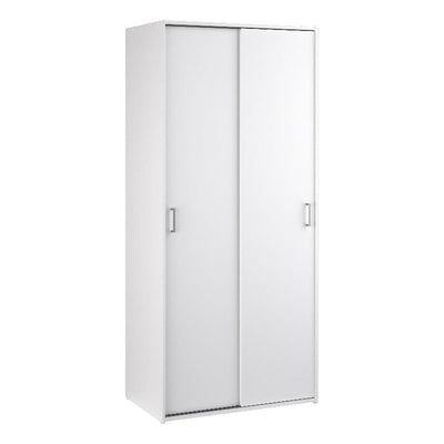 Tvilum 2 Sliding Doors, White Wardrobe