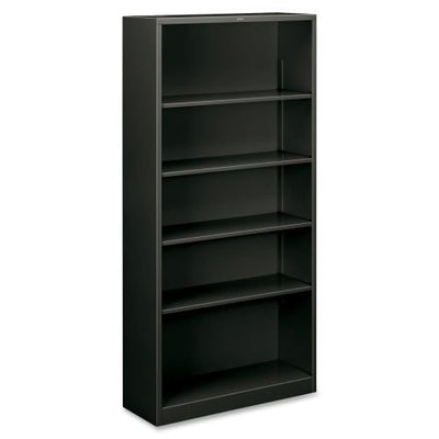 HON Steel Bookcases-5 Shelf Metal Bookcase, 34-1/2"Wx12-5/8 Dx71 H, Charcoal