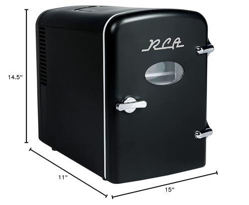 ARCTIC CHEF RMIS129-BLACK Mini Retro 6 Can Beverage Refrigerator-Black, 0.15 Cubic feet RCA