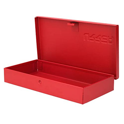 URREA Metal Tool Box - 9.6" x 5" x 1.4" Portable Tool Storage/Organization Box with 24 Gauge Construction & Durable Red Finish - 4725