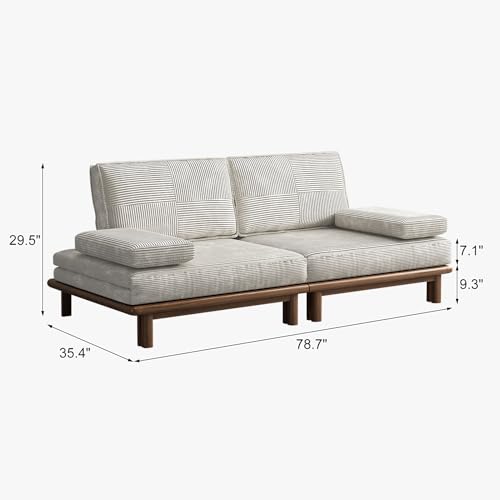 Lartis 78.7" Sofa Bed, Sleeper Pull Out Couch, Modern Couch Convertible Modern Futon for Living Room/Apartment/Bedroom, Modular Design Sofa,Full Solid Wood Frame Lartis
