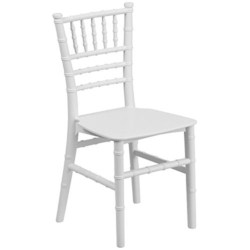 EMMA + OLIVER Child’s All Occasion White Resin Chiavari Chair for Home or Home Based Rental Business EMMA + OLIVER