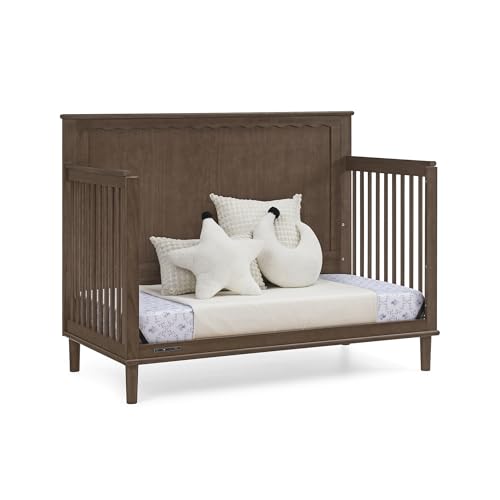 Delta Children Penelope 6-in-1 Convertible Crib - Greenguard Gold Certified, Teak Brown