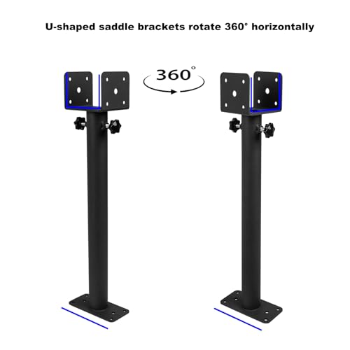 Wpbhk 3Pcs Roof Riser Brackets Kit, Roof Mount Brackets, Pergola Roof Beam Brackets, 3-1/2" Saddle Black Riser Wpbhk