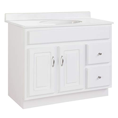 Design House Concord 36 Inch Bathroom Vanity, Ready to Assemble, Solid Wood, White, 587022 Design House