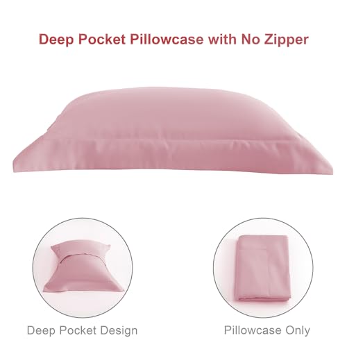 NookZuzu 3 Piece Toddler Sheet Set,Pink Basics Bed Sheet Set for Toddler,Microfiber 3-Piece Sheet Set Soft Breathable Crib Bedding Set for Kids,Includes Flat Sheet, Fitted Sheet, Pillowcase NookZuzu