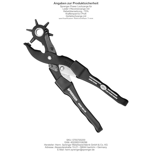 Leather Hole Punch - Made in Germany - Handheld Professional Tool for Leather Products Herm Sprenger Herm Sprenger
