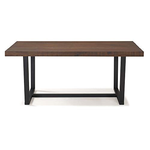 Walker Edison Andre Modern Solid Wood Dining Table, 72 Inch, Mahogany Walker Edison