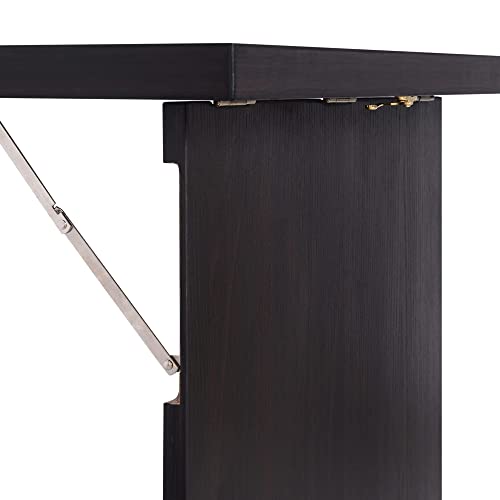 HOMCOM Wall Mounted Fold Out Convertible Desk, Multi-Function Floating Desk with Storage Shelf for Home Office, Espresso Brown HOMCOM